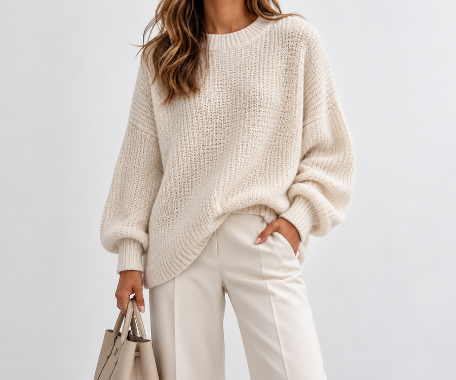 Women’s Ribbed Knit Crewneck Sweater