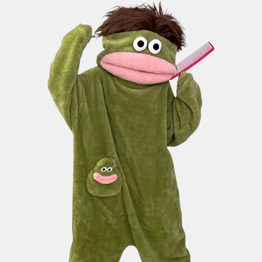 Women's Cartoon Monster Hooded Fleece Onesie Pajamas
