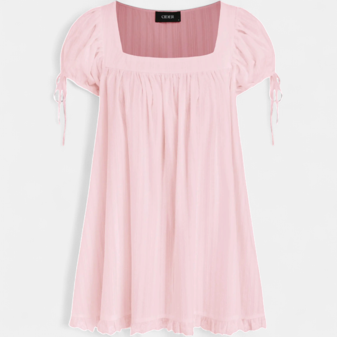 BRINLEY™ – Ruffle Tie-Front Square Neck Blouse