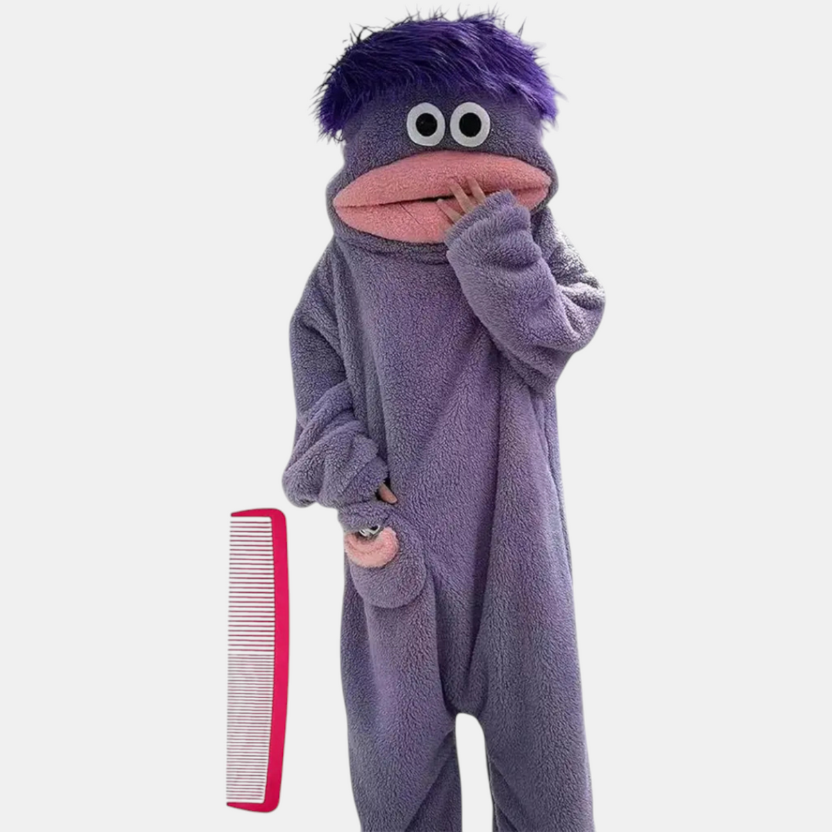 Women's Cartoon Monster Hooded Fleece Onesie Pajamas