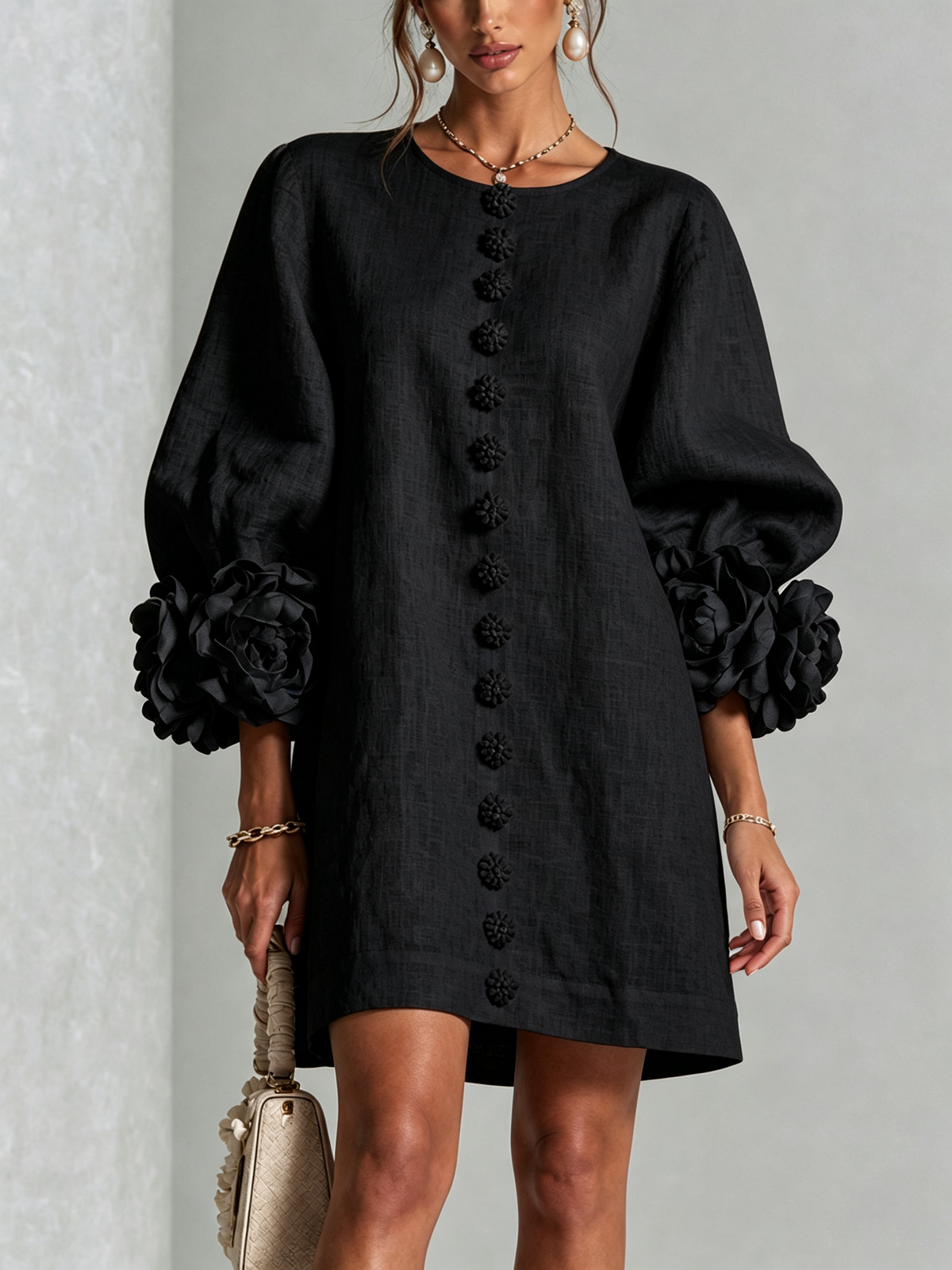 Florence Floral Button-Down Mini Dress