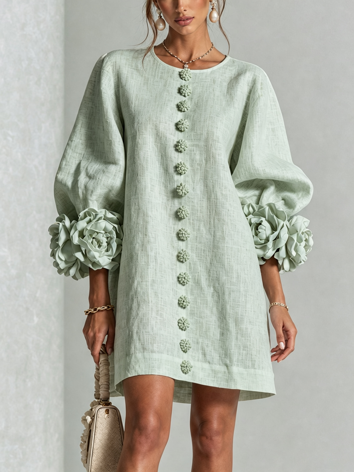 Florence Floral Button-Down Mini Dress