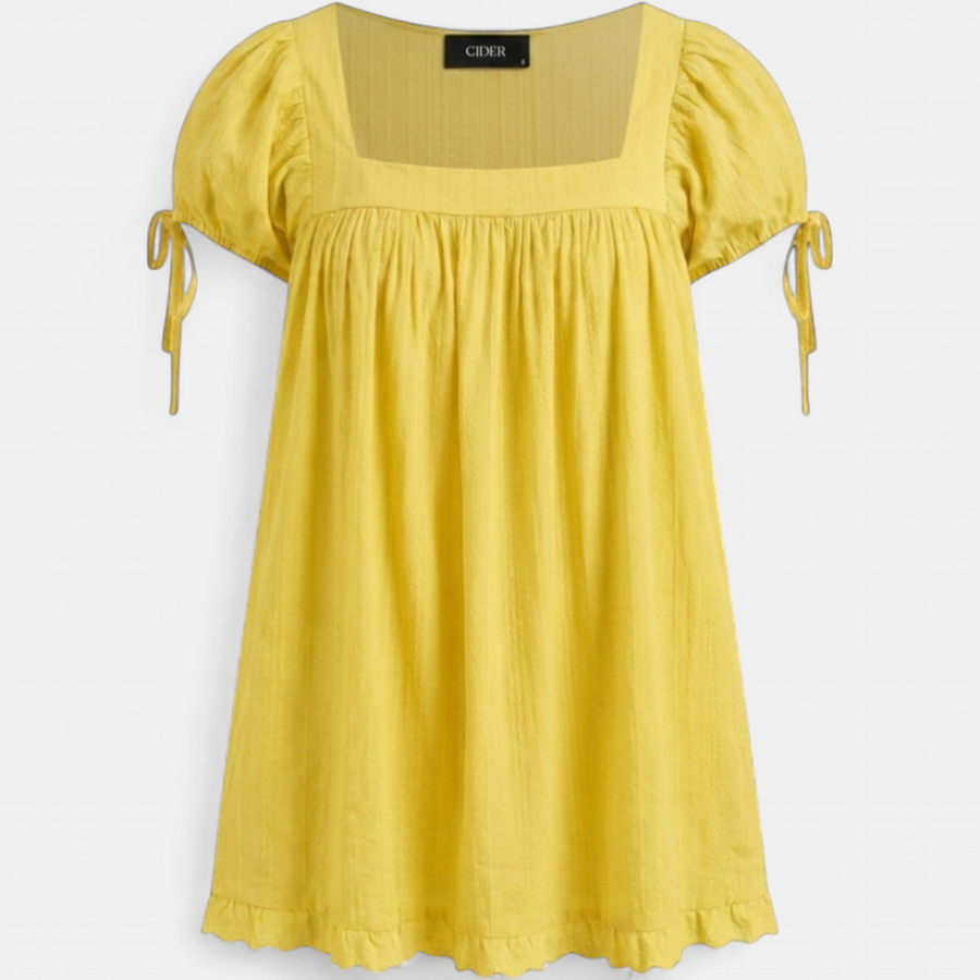 BRINLEY™ – Ruffle Tie-Front Square Neck Blouse