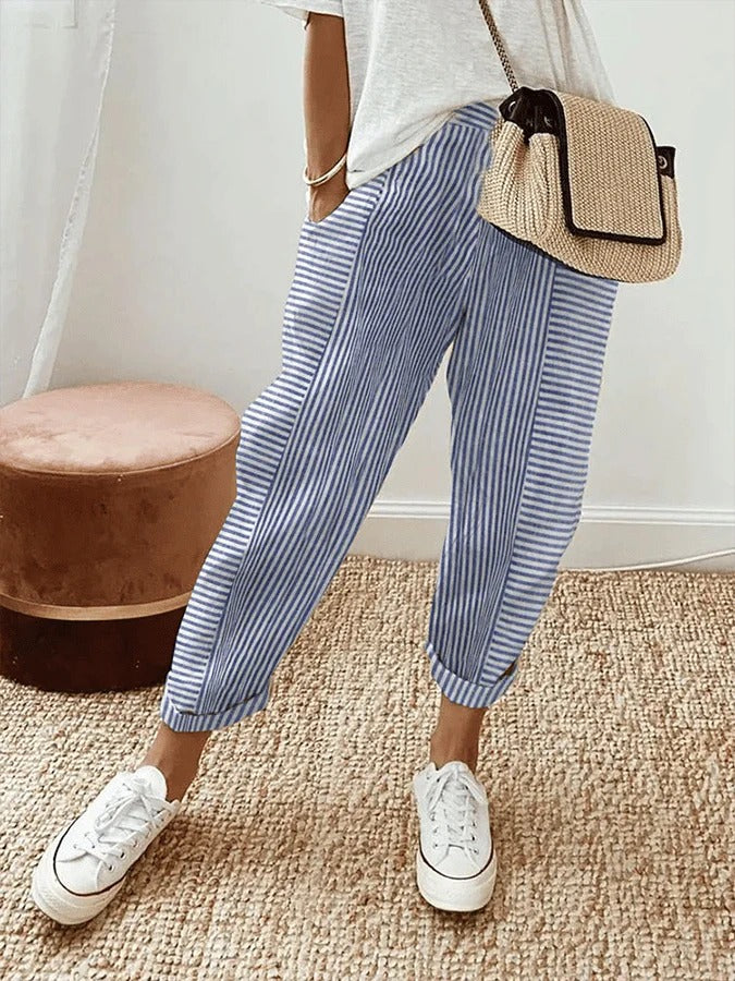 KRISTIN | COMFORTABLE STRIPED RETRO PANTS