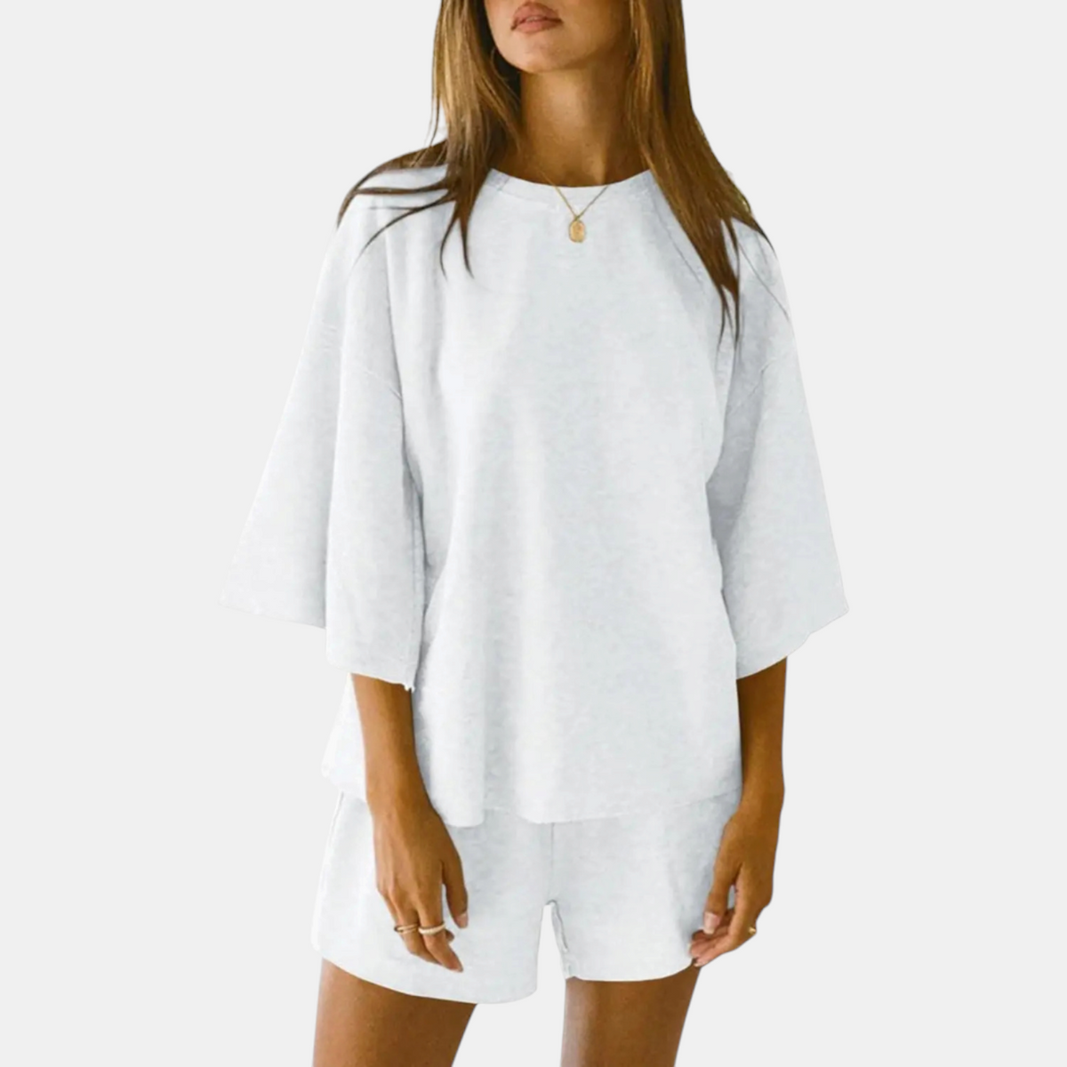 Women's Lounge Set Three Quarter Sleeve Top and Shorts